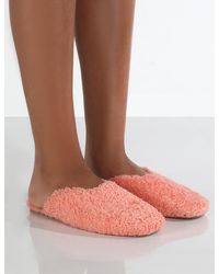 Public Desire - Ciao Pink Teddy Slip On Slippers - Lyst
