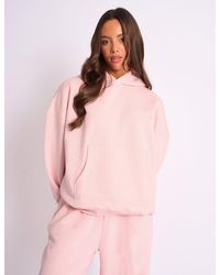 Public Desire - Kaiia Logo Embossed Oversized Hoodie Pale Pink - Lyst