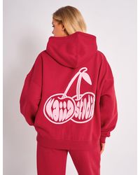 Public Desire - Kaiia Studio Cherry Graphic Oversized Hoodie Red & Pink - Lyst