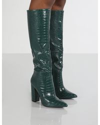 over the knee green boots