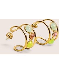 Public Desire - Gold Plated Hoop Earrings With Resin Stones - Lyst