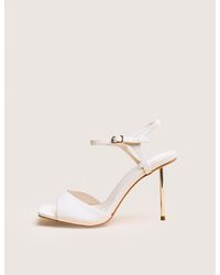 Public Desire - Vain Cream & Gold Pu Barley There Pencil Stiletto High Heels - Lyst