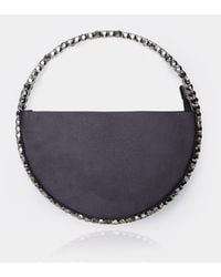 Public Desire - The Alessia Black Satin Circle Diamante Mini Handbag - Lyst