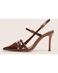 Public Desire - Sushi Brown Patent Buckle Detail Slingback Court Shoes - Lyst
