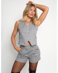 Public Desire - Soft Tailored Waistcoat Co Ord Grey - Lyst