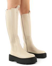 andi black knee high chunky sole boots