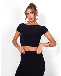 Public Desire - Kaiia Off Shoulder Slinky Cropped Top Co-ord - Lyst
