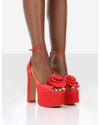 Red Peep Toe Heels for Women - Up to 65% off | Lyst