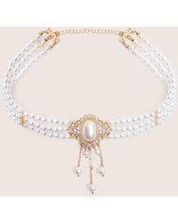 Public Desire - Pearl Choker With Diamante Detail - Lyst