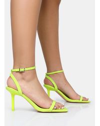 Public Desire - Yara Lime Pu Barely There Mid Stiletto Heels - Lyst