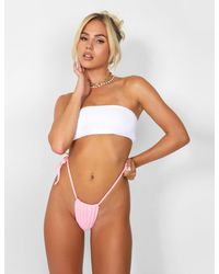 Public Desire - Scrunch High Leg Bikini Bottom Pink - Lyst