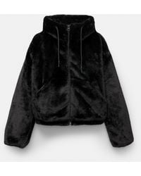 Pull&Bear - Faux Fur Hooded Jacket - Lyst