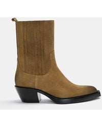 Pull&Bear - Leather Cowboy Ankle Boots - Lyst
