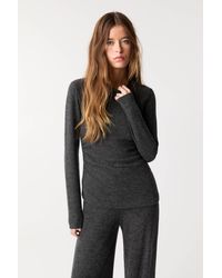 Pull&Bear - Long Sleeve Knit T-Shirt - Lyst