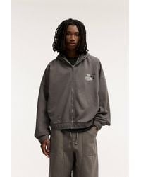 Pull&Bear - Stwd-Hoodie Im Washed-Look Mit Reißverschluss Und Kapuze - Lyst