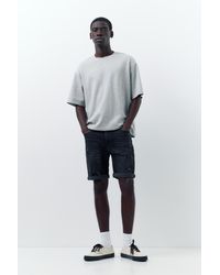 Pull&Bear - Ripped Denim Bermuda Shorts - Lyst