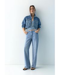 Pull&Bear - Straight-Leg Jeans With Rhinestone Hearts - Lyst