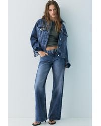 Pull&Bear - Jeans Droits Taille Basse Étoiles - Lyst