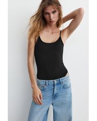 Pull&Bear - Polyamide Bodysuit With Thin Straps - Lyst