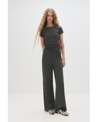 Pull&Bear - Hose Mit Weitem Bein Aus Soft-Touch-Material - Lyst