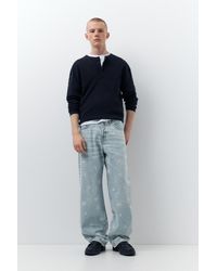Pull&Bear - Stwd Baggy Jeans Met Borduursel - Lyst