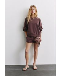 Pull&Bear - Round Neck Stwd Sweatshirt - Lyst
