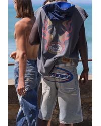Pull&Bear - Pleasures X Stwd Denim Skater Bermuda Shorts - Lyst
