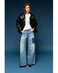 Pull&Bear - Patchwork Wide-Leg Jeans - Lyst
