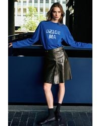 Pull&Bear - Leather Effect Midi Skirt - Lyst