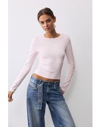 Pull&Bear - Fitted Long Sleeve T-Shirt - Lyst