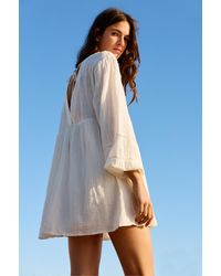 Pull&Bear - Korte Witte Jurk - Lyst