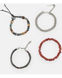 Pull&Bear - Set 4 Bracciali Con Perline - Lyst