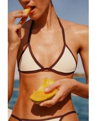 Pull&Bear - Contrast Trim Triangle Bikini Top - Lyst