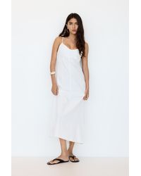 Pull&Bear - Strappy Rustic Midi Dress - Lyst