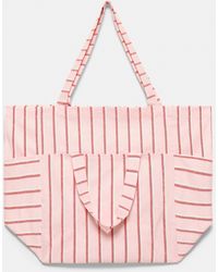 Pull&Bear - Tote Bag Media A Righe - Lyst