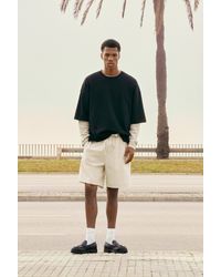 Pull&Bear - Linen Blend Jogger Bermuda Shorts - Lyst
