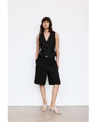 Pull&Bear - Rustic Linen-Blend Waistcoat - Lyst