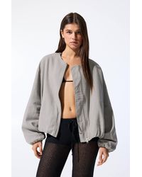 Pull&Bear - Bomberjacke Mit Leinen - Lyst
