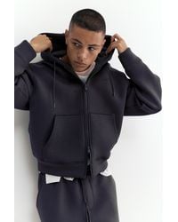 Pull&Bear - Felpa Con Cappuccio E Zip Effetto Neoprene - Lyst