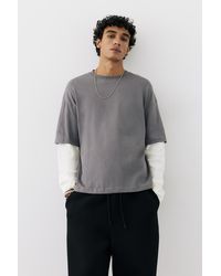 Pull&Bear - Double-Layer Long Sleeve T-Shirt - Lyst