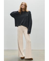 Pull&Bear - Wide-Leg Soft Touch Trousers - Lyst