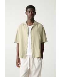 Pull&Bear - Kurzarmhemd Mit Leinen - Lyst