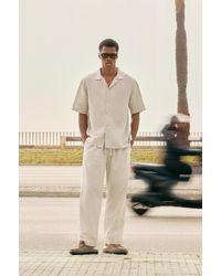 Pull&Bear - Linen Blend Jogger Trousers - Lyst