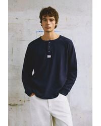 Pull&Bear - Henley-Neck T-Shirt - Lyst