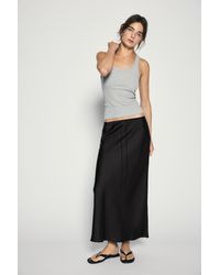 Pull&Bear - Satin Drawstring Midi Skirt - Lyst