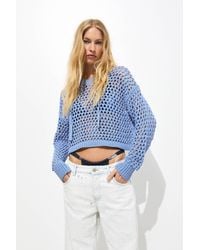 Pull&Bear - Hooded Crochet Sweater - Lyst