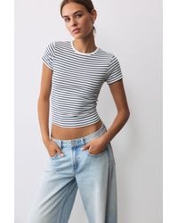 Pull&Bear - Geribd T-Shirt Met Korte Mouw - Lyst