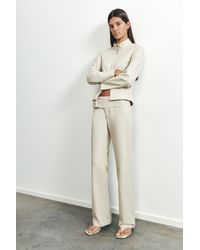 Pull&Bear - Straight Trousers With Buckle - Lyst