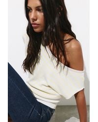 Pull&Bear - Short Sleeve Asymmetric Knit Top - Lyst