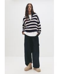 Pull&Bear - Pullover Mit Streifen Und Reißverschluss - Lyst